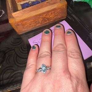 Elegant Silver and Blue Gemstone Ring